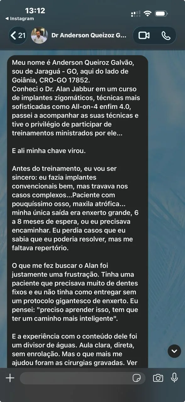 Print original de depoimento de aluno 3