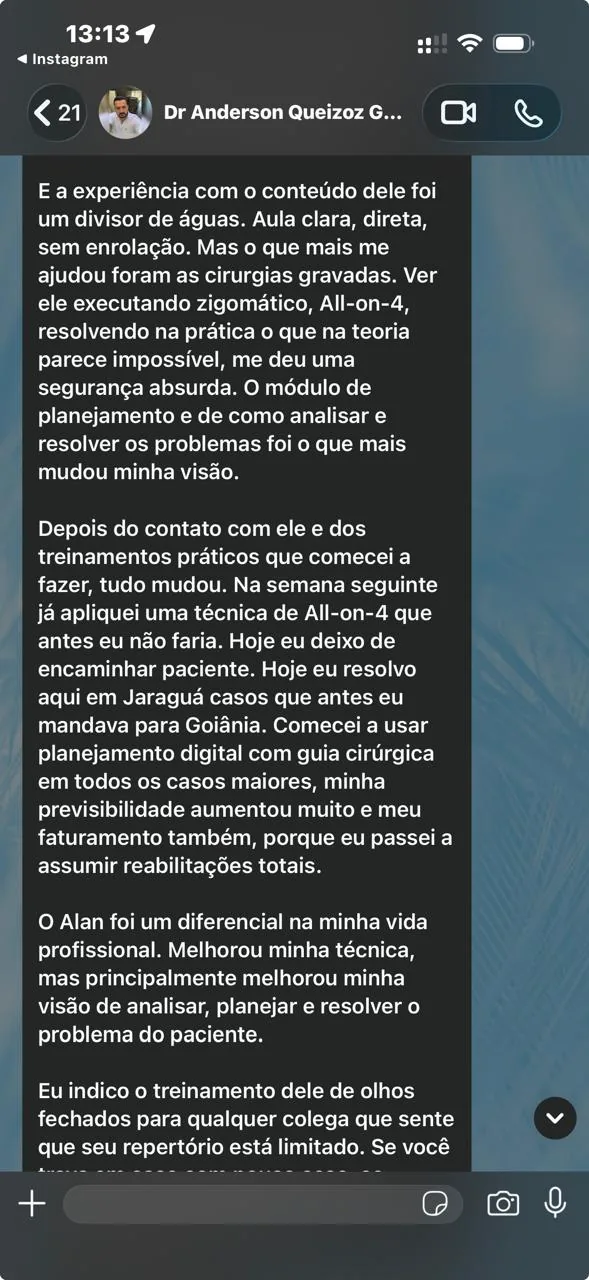 Print original de depoimento de aluno 4