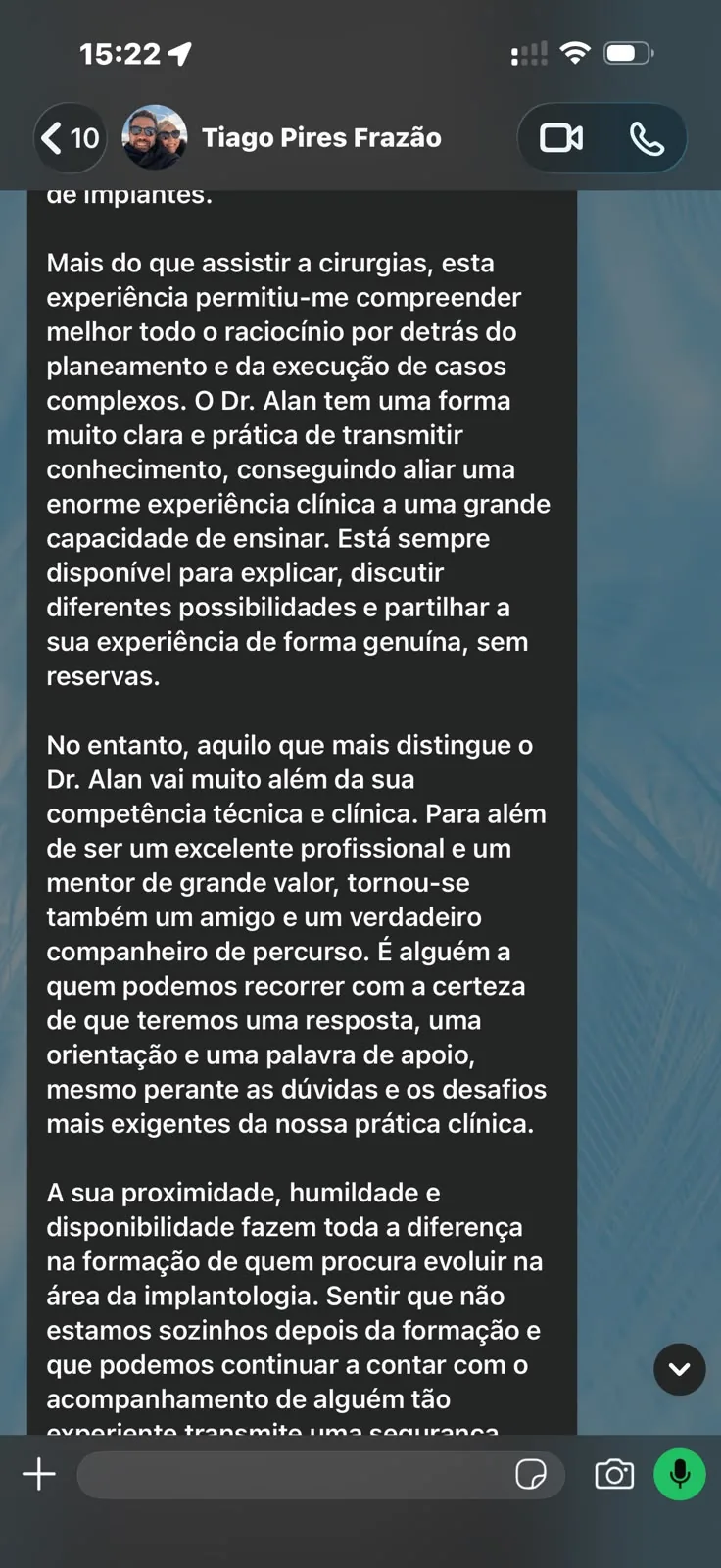 Print original de depoimento de aluno 6